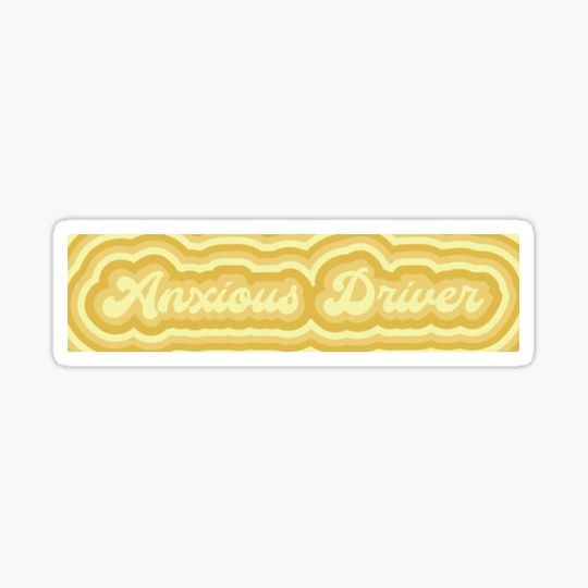 Discover Anxious Driver Aesthetic Bumper Sticker - Yellow