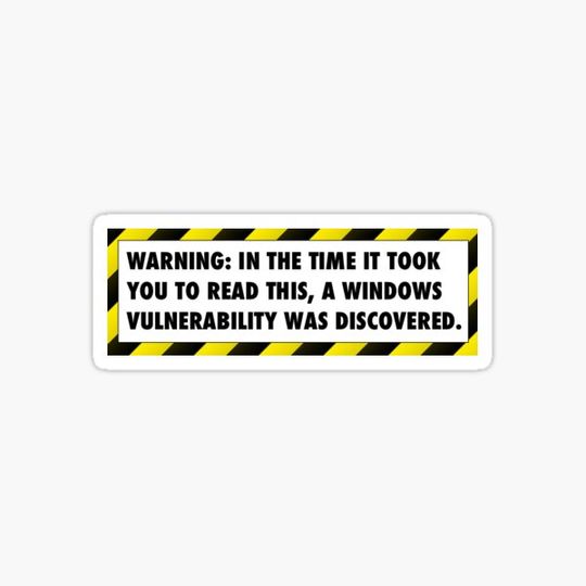Discover Windows Vulnerability (Small Sticker)