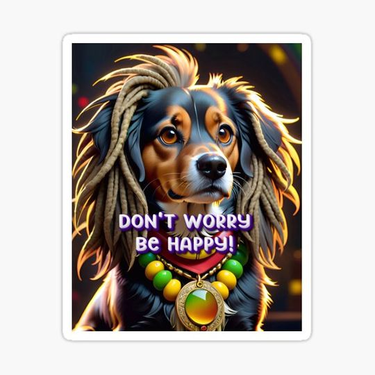 Discover Don't Worry Be Happy Rasta Dog