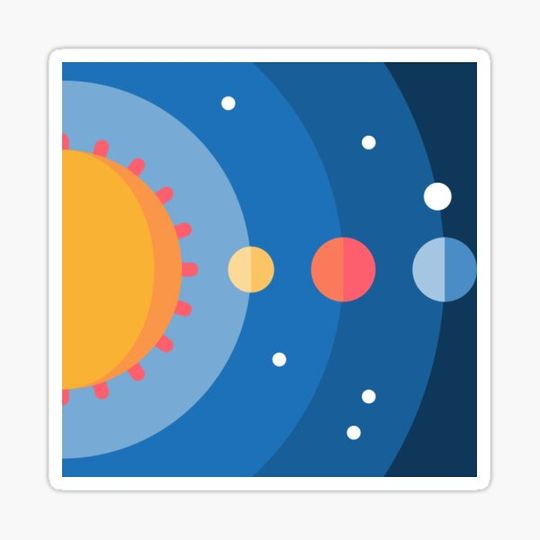 Discover planet galaxy icon sticker