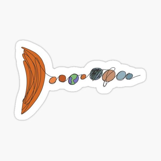 Discover Colorful Solar System Design In One Continuous Line