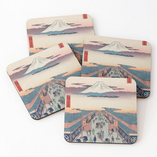 Discover Mount Fuji above Ancient Street Ukiyo-e Japanese Art