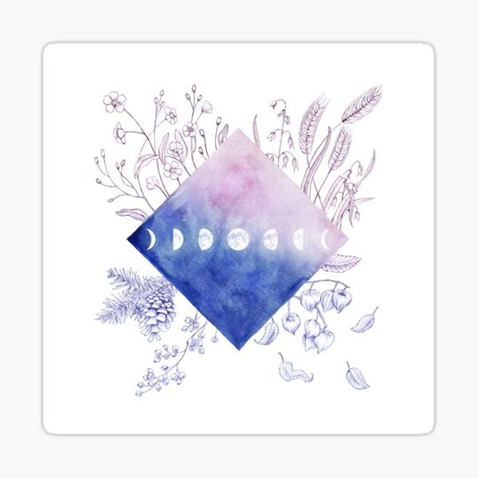 Discover Moon phase with seasons floral design