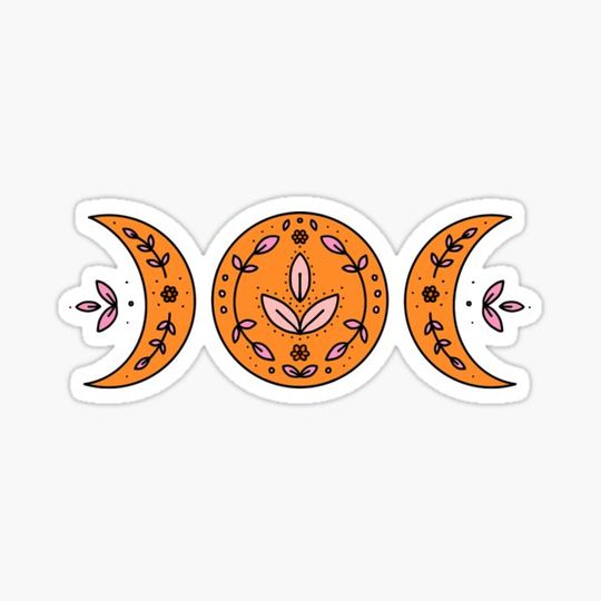 Discover Witchy floral triple goddess moon illustration