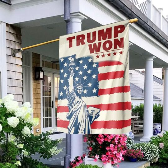 Discover Trump Won Garden Flag Double Sided, Save America Yard Lawn Sign House Flag