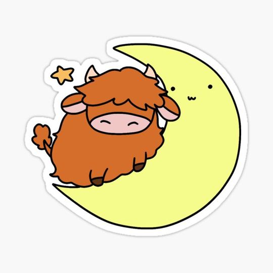 Discover Highland Cow Crescent Moon