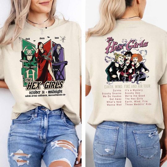 Discover The Hex Girls Rock Band Music 2 Sides Shirt, Halloween Hex Girls Rock Band