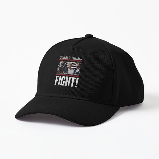 Discover Vintage American Flag Trump Fight Baseball Cap