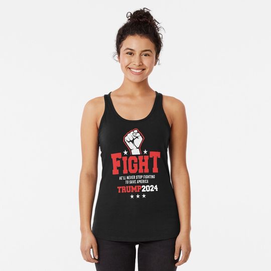 Discover Trump Fight 2024 | Trump Shot Fight | 2024 Election Racerback Tank Top