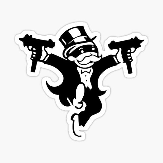 Discover Monopoly Man With Uzi