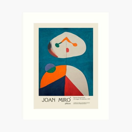 Discover Joan Miro. Exhibition poster for Orsanmichele Church and Museum in Florence, 1979.