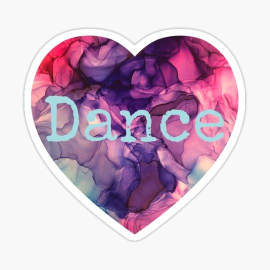 Discover Love Dance purple pink and blue alcohol Ink abstract heart