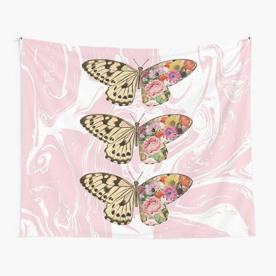 Discover Beautiful Surreal Butterfly with Vintage Flowers