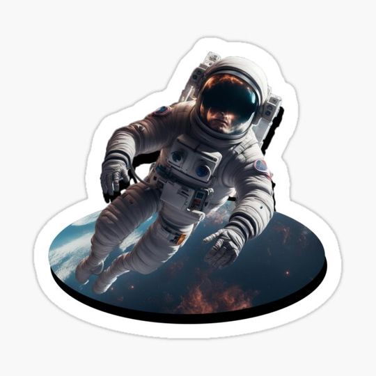 Discover astronaut floating in space