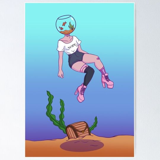 Discover Girl sinking underwater