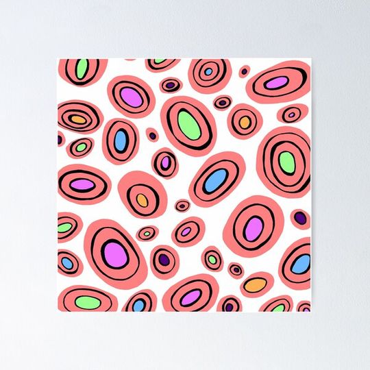 Discover Floating Circles - Drawing - Pink Pastel Colors