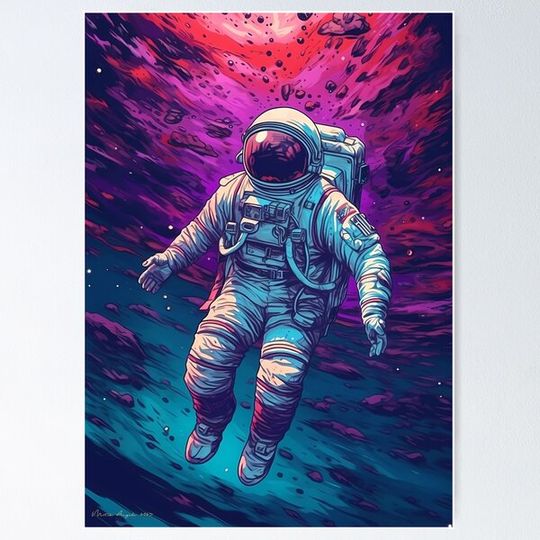 Discover Floating Astronaut in Deep Space