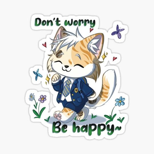 Discover Cute chibi cat boy walking in school uniform