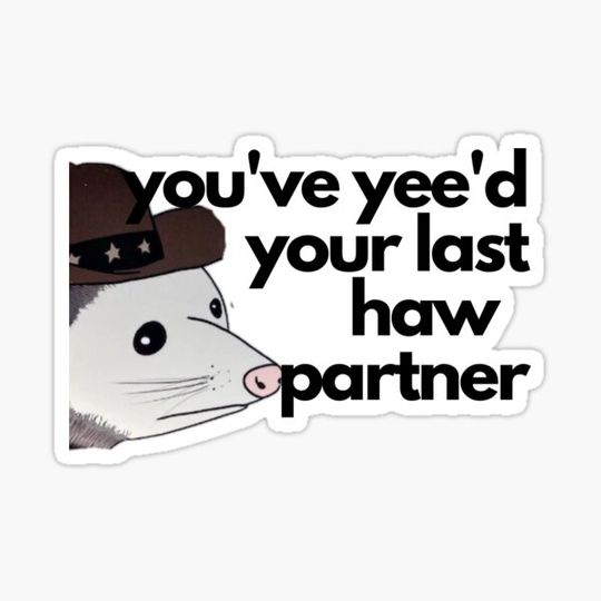 Discover Funny Cowboy Possum Sticker for Laptops