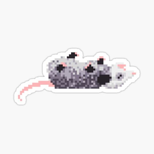 Discover pixel opossum playing dead
