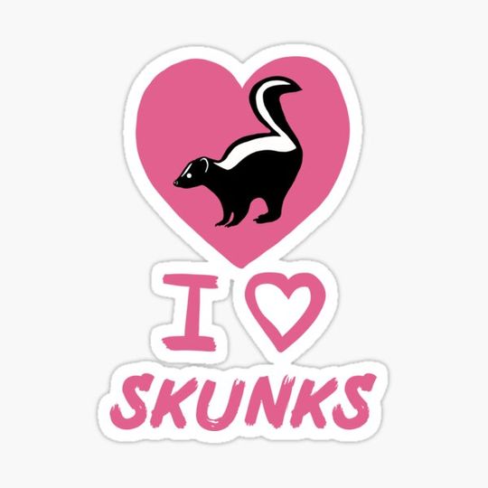 Discover I Love Skunks Heart for Skunk Lovers, Pink