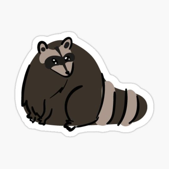 Discover Fat Raccoon Sticker