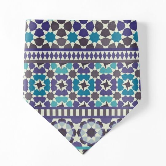 Discover Alhambra Tessellations - Turquoise, Violet and grey on white by Cecca Designs