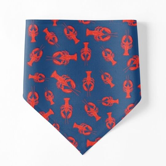 Discover Lobster Pattern on Navy Blue