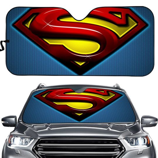 Discover Superman Car Front Windshield Sunshade Reflective Sun Visor