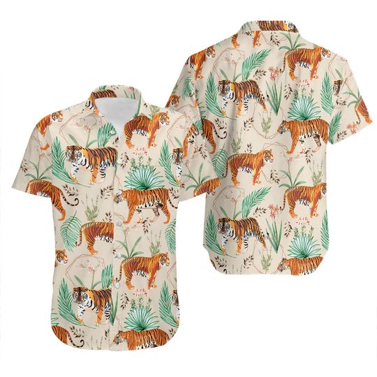 Discover Tiger Summer Printed Hawaiian Shirt