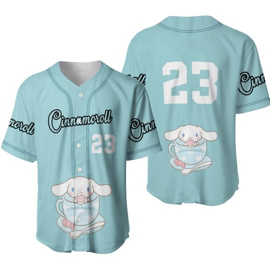 Discover 2024  Baseball Jersey Cute Cinnamoroll  Cartoon Buttons Baseball