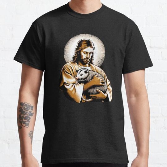 Discover Opossum Lover Christian Jesus Holding A Opossum Funny