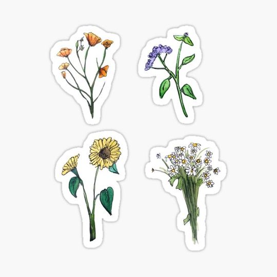 Discover Wildflower Boho Hippie Stickers