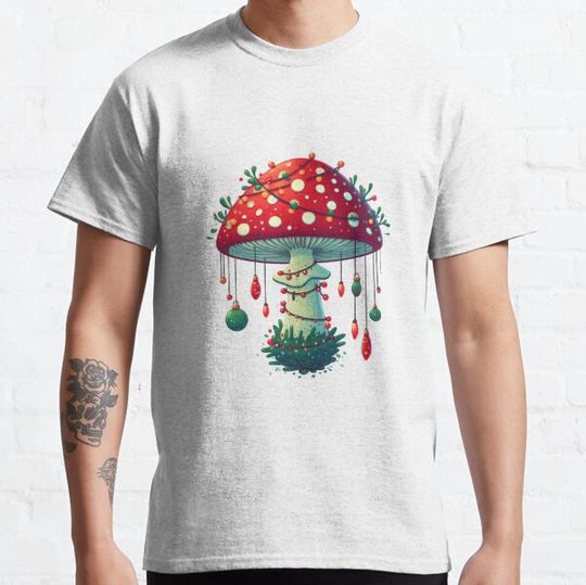 Discover Mushroom Christmas Art with Lights Design