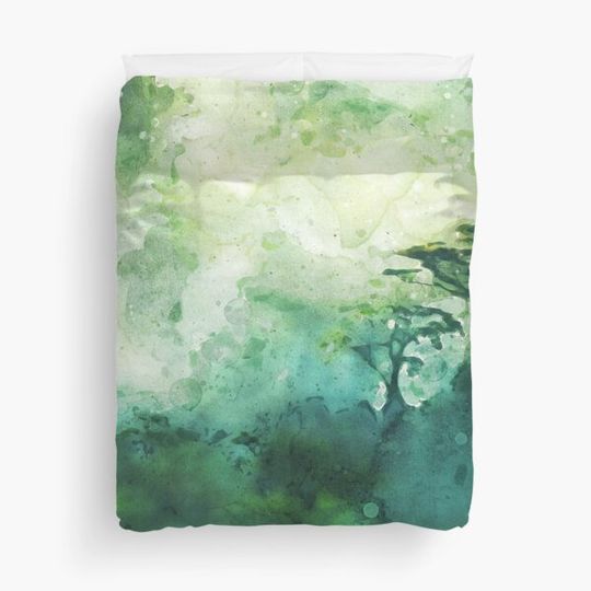 Discover green forest_watercolor painting