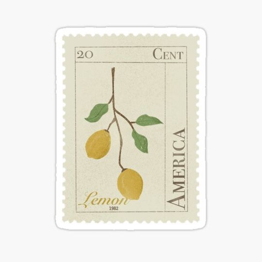 Discover Vintage lemon stamp