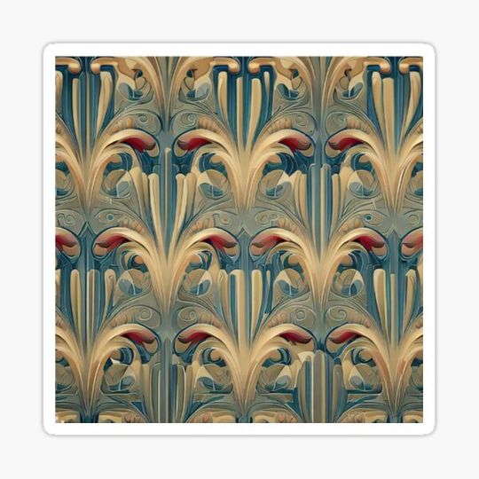 Discover Arts and crafts movement blue and gold design