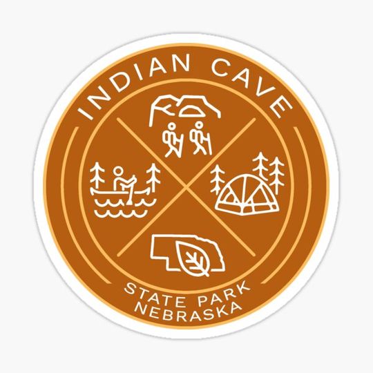 Discover Indian Cave State Park NE Heraldic Logo
