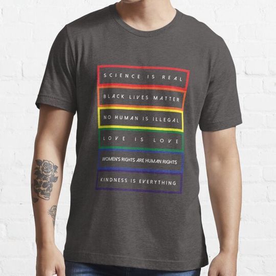 Discover Science is Real Black Lives Matter (Block Rainbow White design)