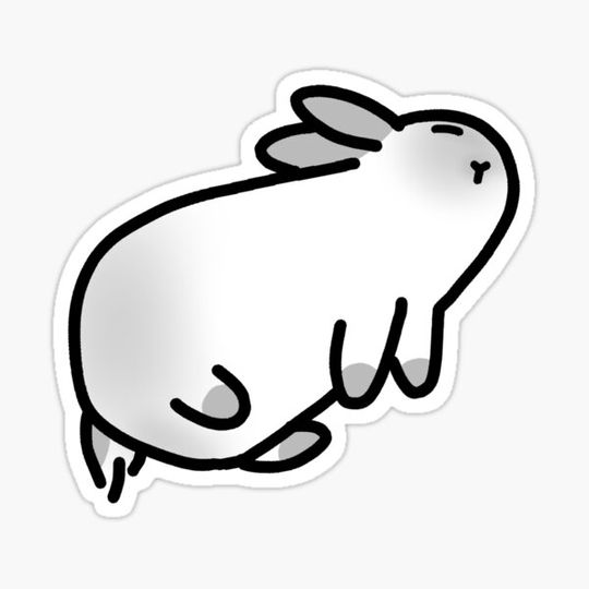 Discover Minimalist Grey and White Bunny Rabbit