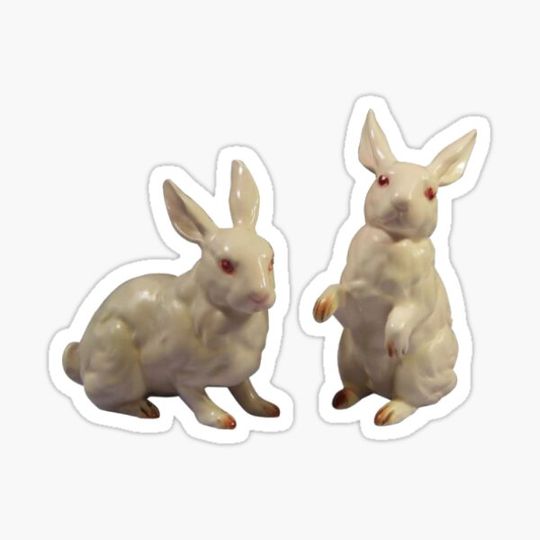 Discover creepy white rabbits sticker pack (2)