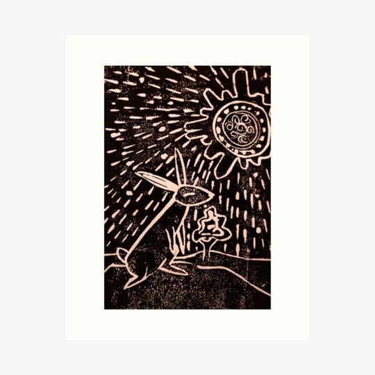 Discover Rabbit / Hare Lino Print Watership Down