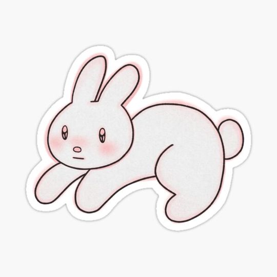 Discover Bunny Running Posture Sticker
