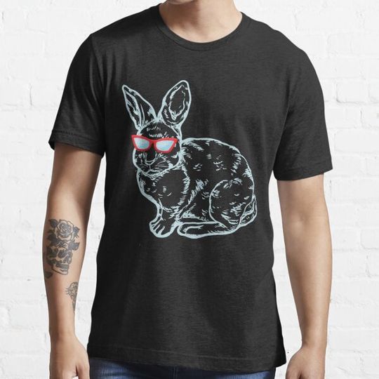 Discover Cool Hand Drawn Bunny With Sunglasses For Boys Men Kids Funny Happy Easter Day Present