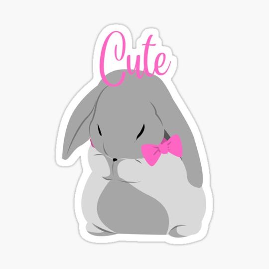 Discover Cute Easter Bunny Design with Pink Bow .
