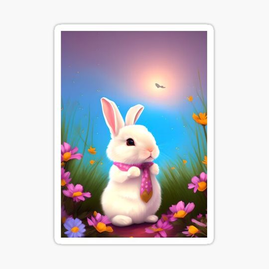 Discover Spring Art: Happy Easter Bunny Nursery Gift
