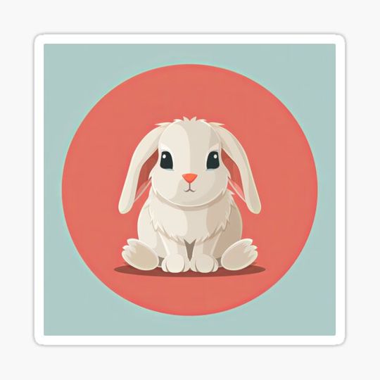 Discover Cute Rabbit, Flat style, simple and minimal