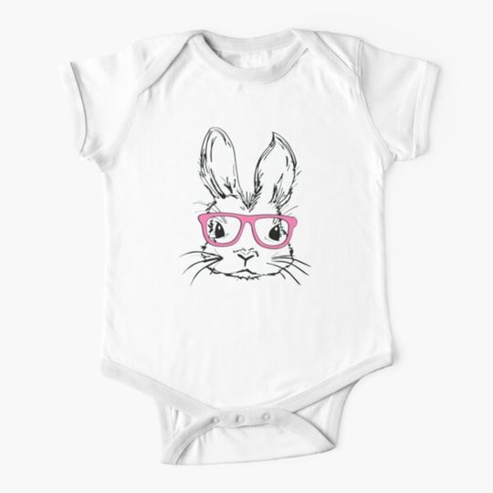 Discover Easter Bunny with Sunglasses Baby One-Piece