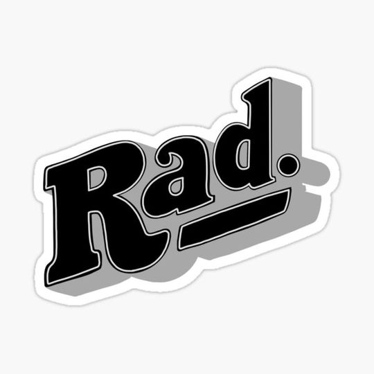 Discover Rad like the 80’s Typography Logo (Black & White)