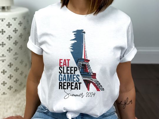 Discover Paris 2024 Summer Games France T-Shirt PNG, Sports Event Tee, Eiffel Tower